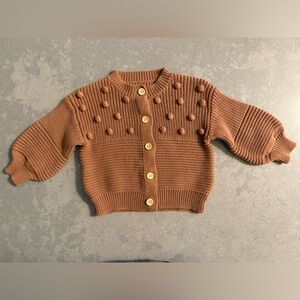 Baby Girl Brown Knit Cardigan Size 6-9 months